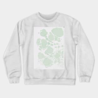 Ebru Paper Marbling Pastel Green Paint Spill Bubbles Crewneck Sweatshirt